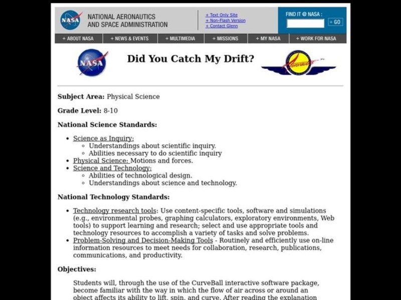 Did You Catch My Drift? Lesson Plan