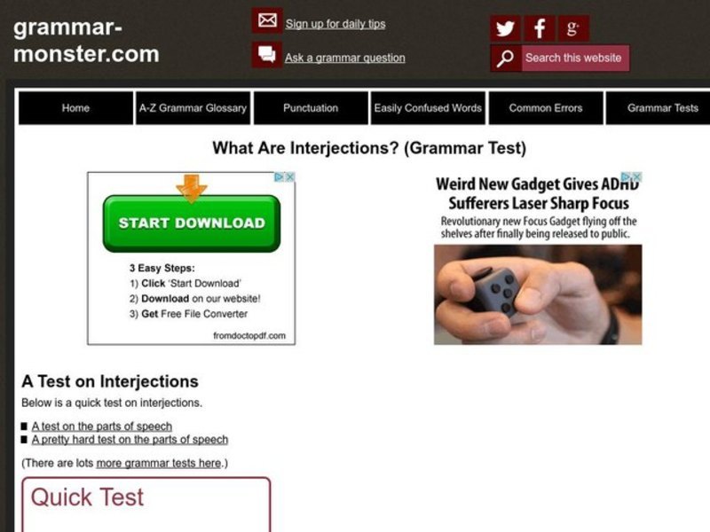 Interjections Worksheet