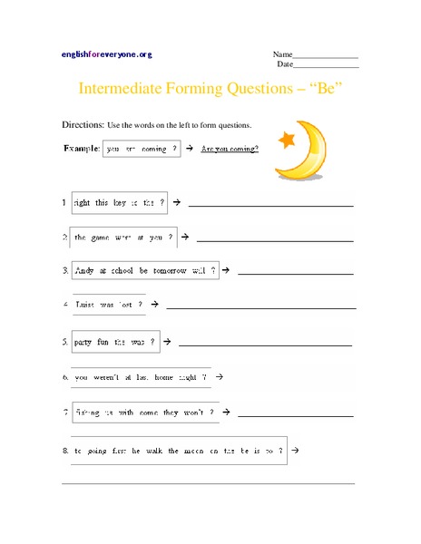 Intermediate Forming Questions -- Worksheet