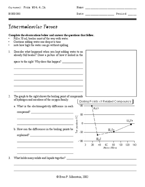Intermolecular Forces Worksheet