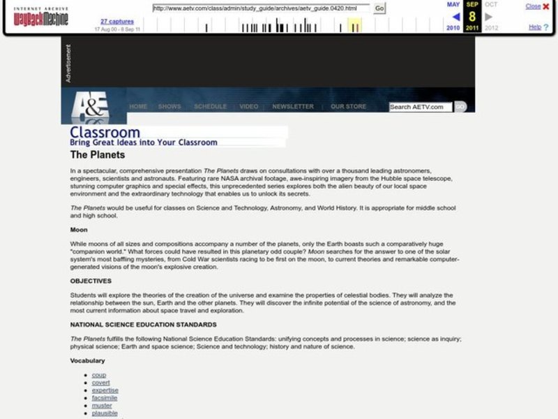 The Planets Moon Lesson Plan