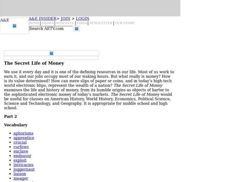 The Secret Life of Money Part 2 Lesson Plan