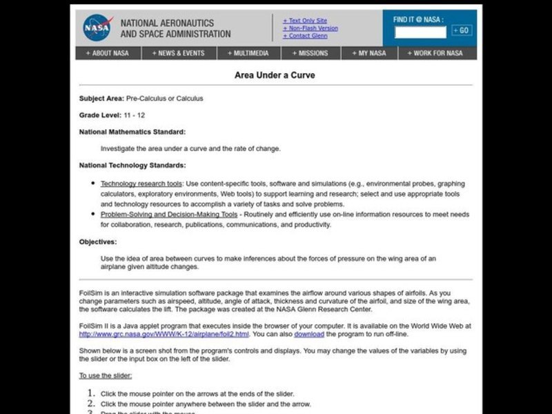 Area Under a Curve Lesson Plan