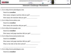Internet Challenge Worksheet Lesson Plan