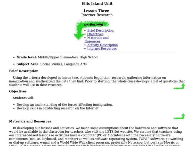 Internet Research Lesson Plan