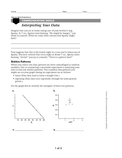 Interpreting Data Worksheet
