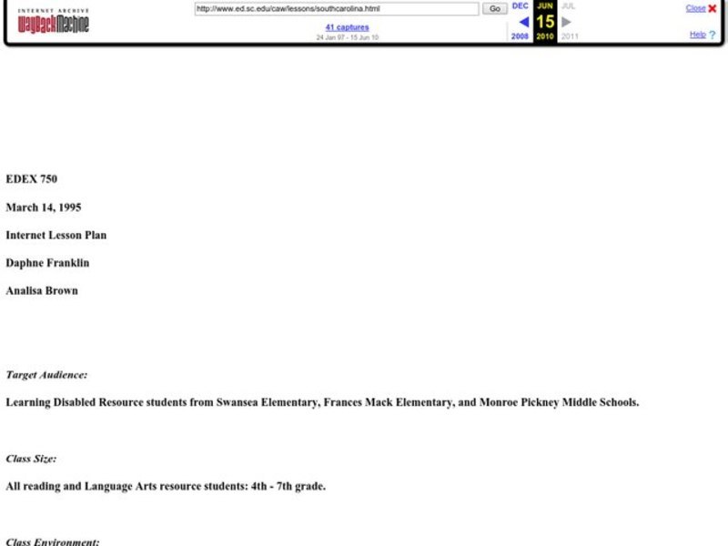 Internet Lesson Plan Lesson Plan