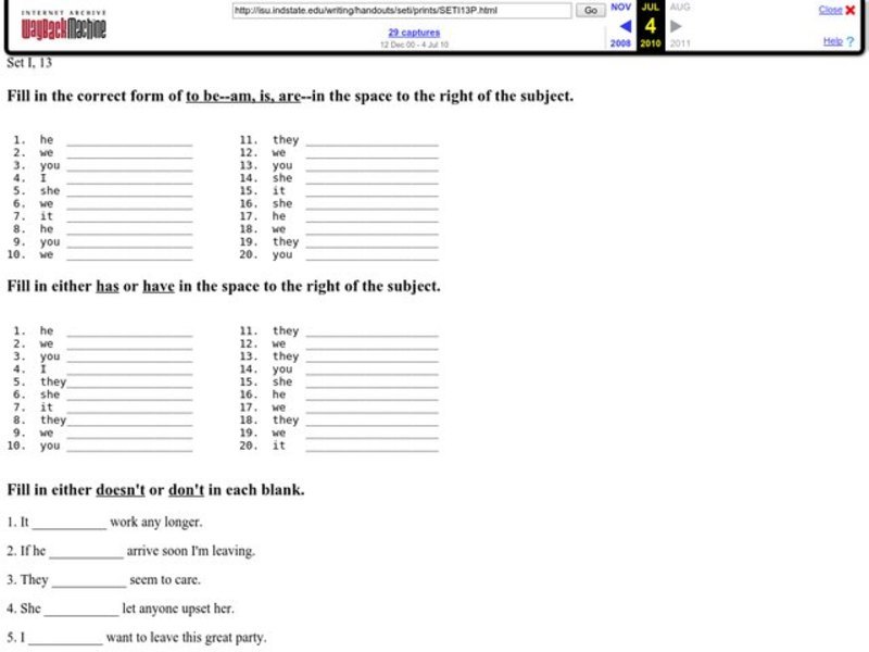 Helping and Linking Verbs Worksheet