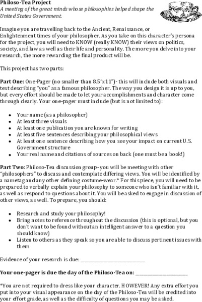 Philoso-Tea Project Activity