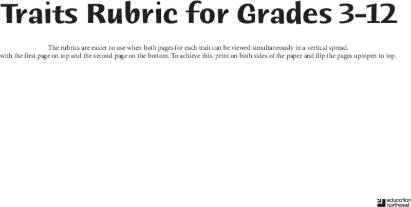 6+1 Trait Writing Rubric Printables
