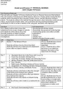 Forces: Physical Science Unit Plan