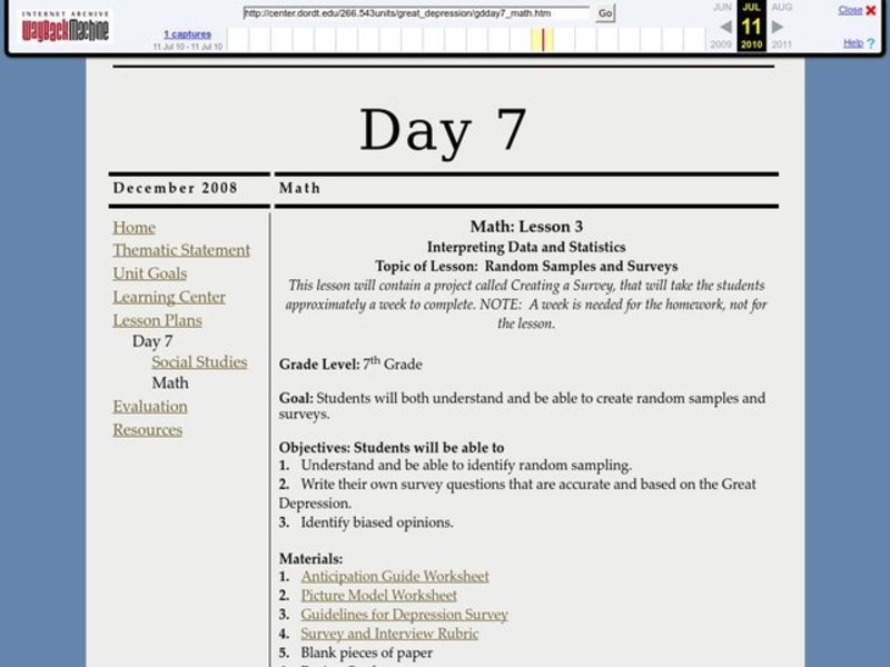 Interpreting Data and Statistics Lesson Plan