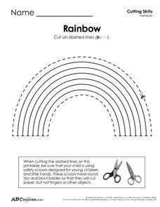 Rainbow Cutting Skills Printable