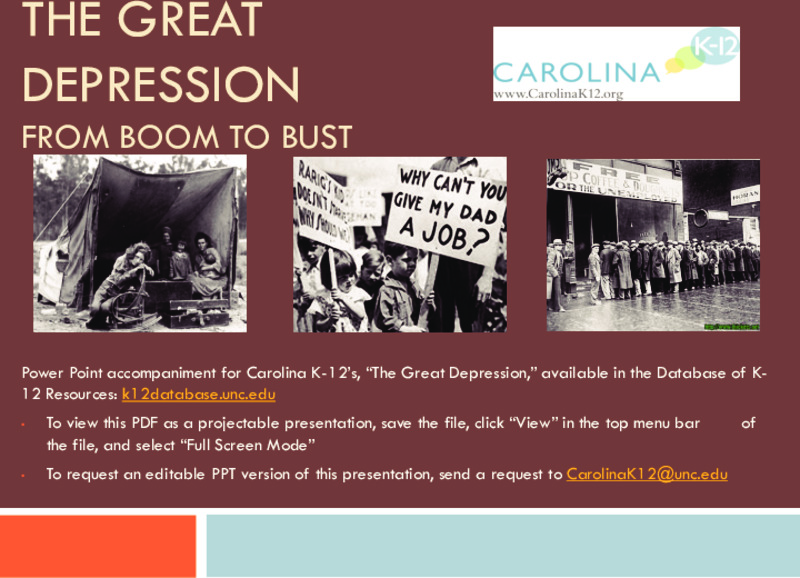 Great Depression PPT PPT