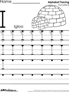 Letter Tracing Uppercase I Printable