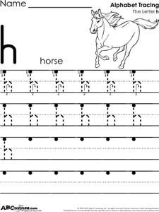 Letter Tracing Lowercase h