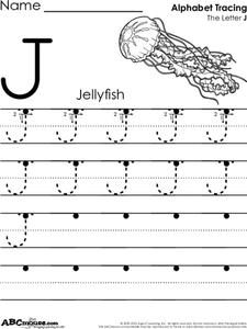 Letter Tracing Uppercase J