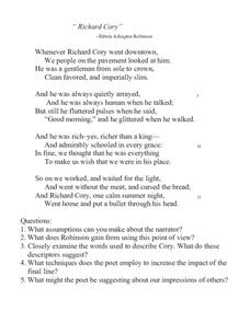 "Richard Cory" Close Reading Exercise