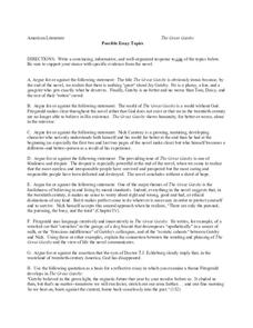 Argument Essay Prompts