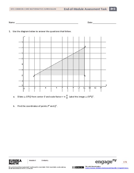 End-of-Module Assessment Task - Grade 8 Mathematics (Module 3) Assessment