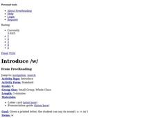 Introduce /w/ Lesson Plan