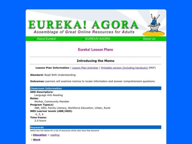 Introducing the Memo Lesson Plan