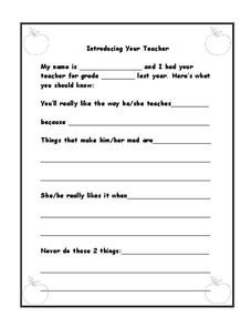 Introducing your teacher Worksheet