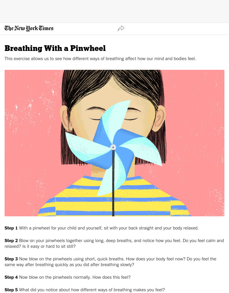 Breathing With a Pinwheel Activity