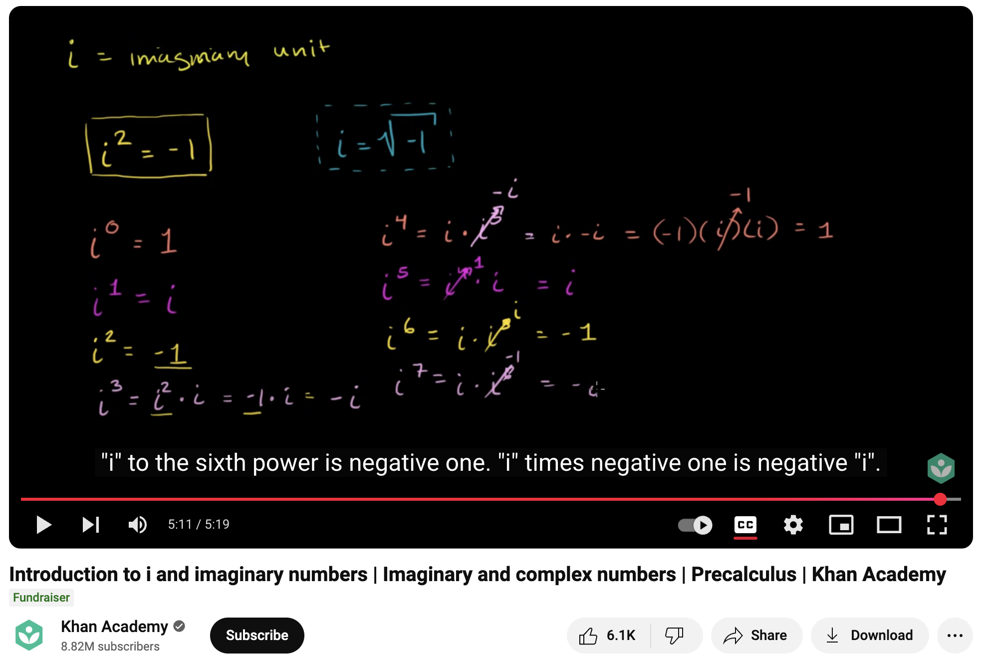 Introduction to I and Imaginary Numbers, Imaginary and Complex Numbers, Precalculus Instructional Video