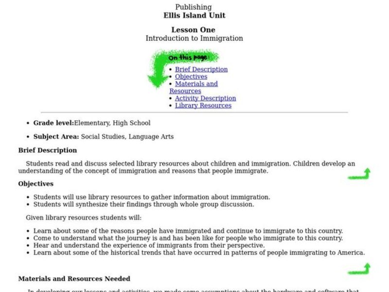Introduction to Immigration Lesson Plan