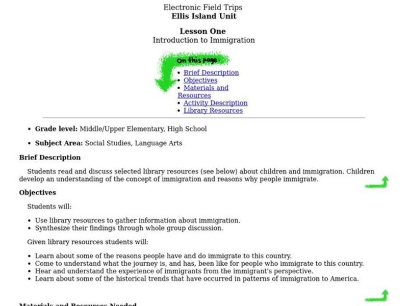 Introduction to Immigration Lesson Plan