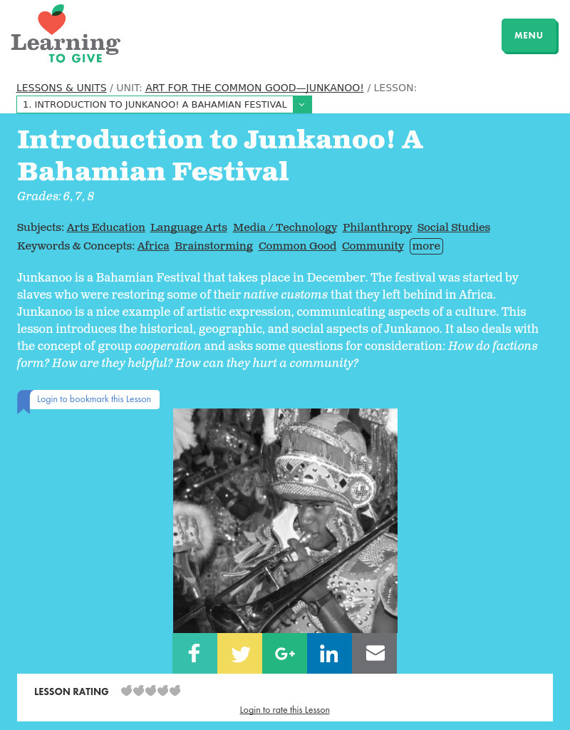 Introduction to Junkanoo! A Bahamian Festival Lesson Plan