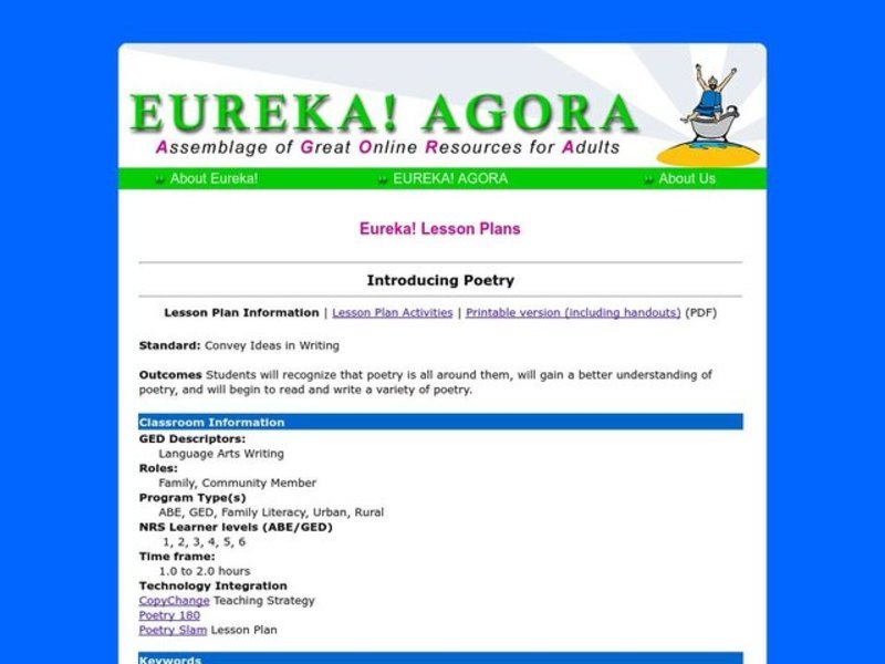 Introduction to Poetry Lesson Plan