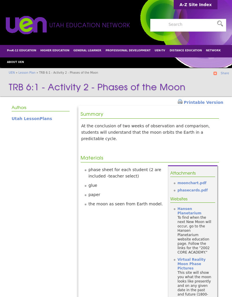 Phases of the Moon Lesson Plan