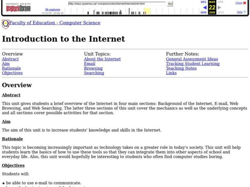 Introduction to the Internet Lesson Plan