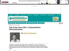 Life from Non-Life? A Quantitative Determination Lesson Plan