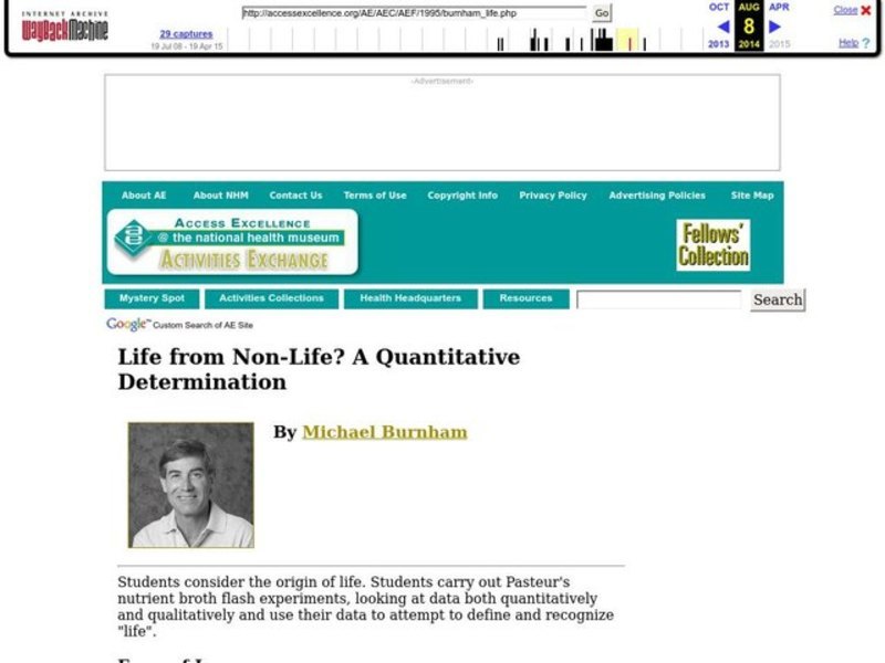 Life from Non-Life? A Quantitative Determination Lesson Plan