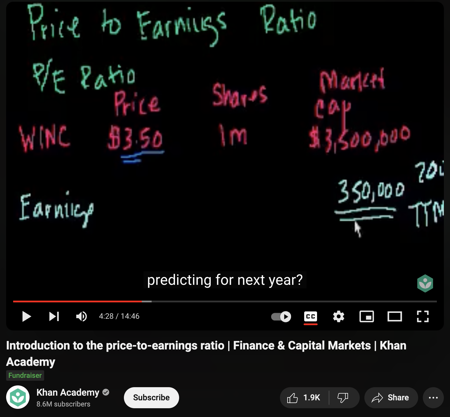 Introduction to the Price-to-Earnings Ratio, Finance and Capital Markets Instructional Video