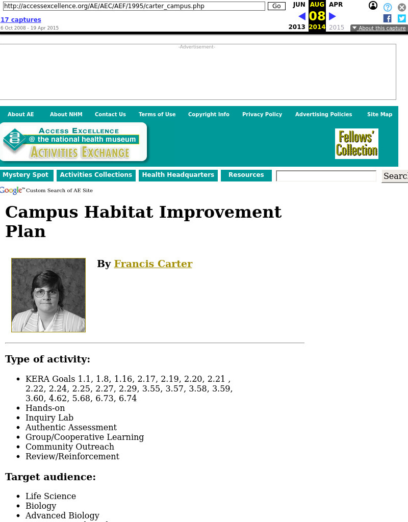 Campus Habitat Improvement Plan Lesson Plan