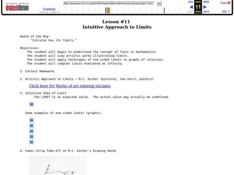 Intuitive Approach to Limits Lesson Plan