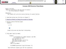 Inverse Functions Lesson Plan