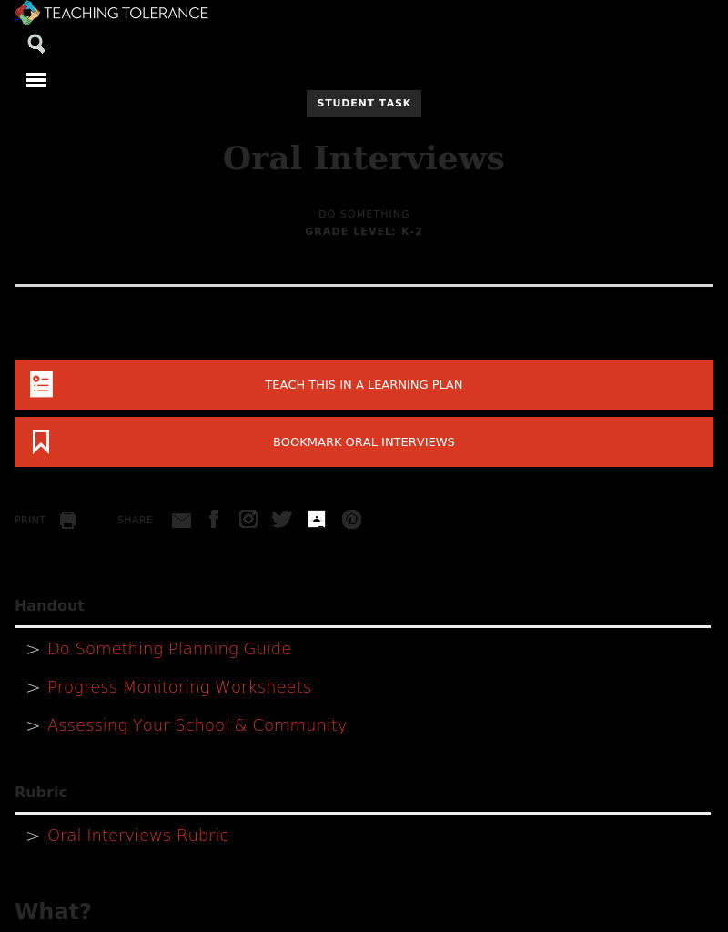 Oral Interviews Activity