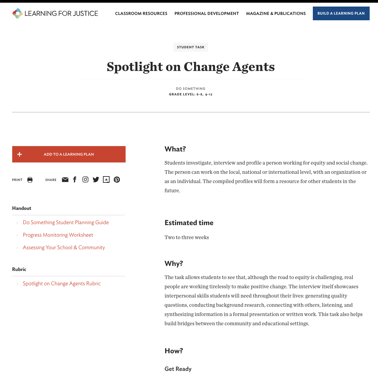 Spotlight on Change Agents Activity