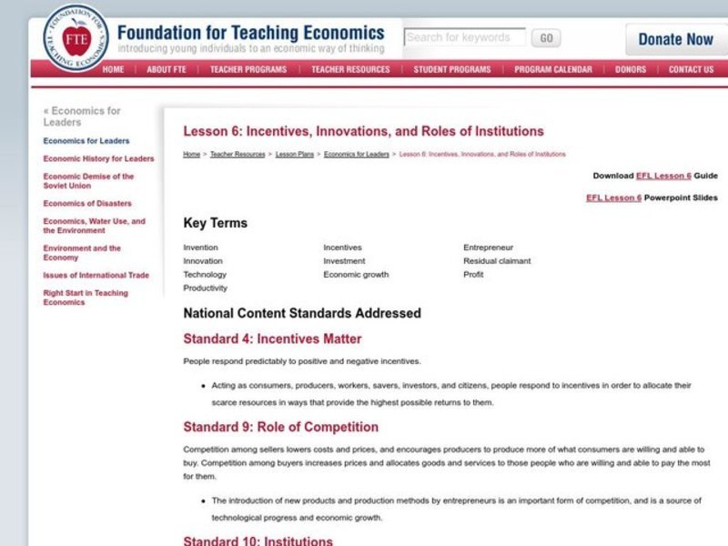 Externalities, Property Rights and Pollution Lesson Plan