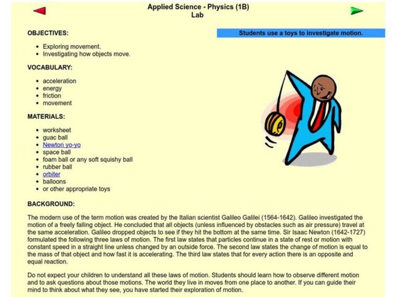 Investigating Motion Lesson Plan