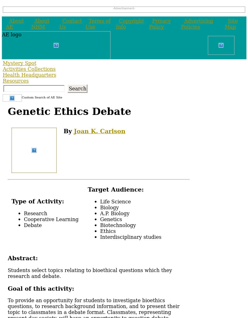 Genetic Ethics Debate Lesson Plan