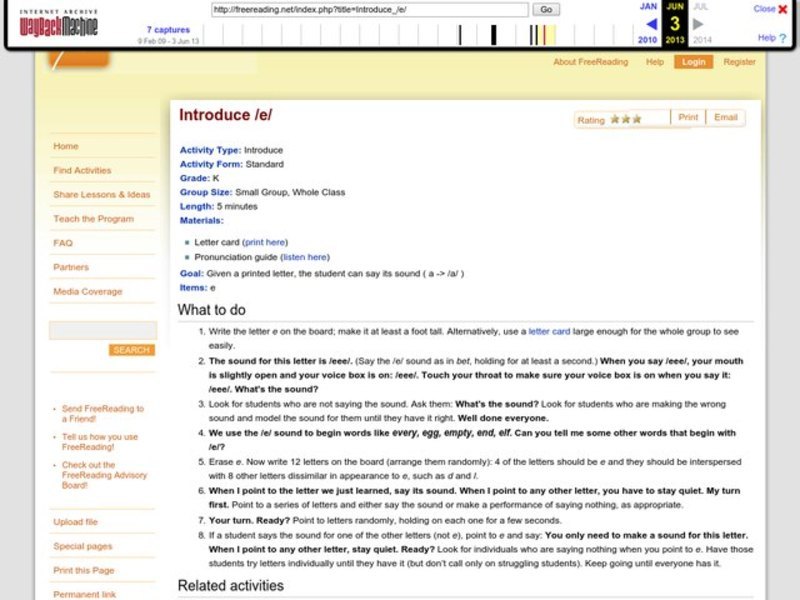 Introduce /e/ Lesson Plan