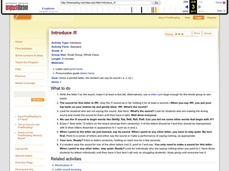 Introduce /f/ Lesson Plan