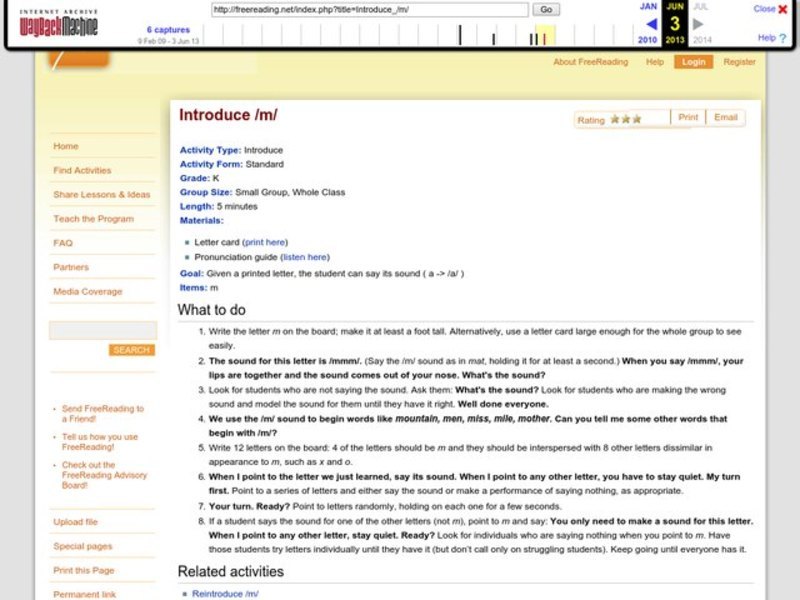 Introduce /m/ Lesson Plan