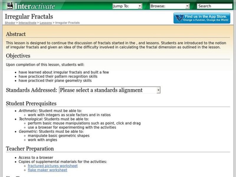 Irregular Fractals Lesson Plan